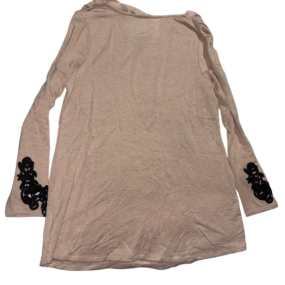 Soma Tan Embellished Tunic Top with Brown Accents - Picture 5 of 6